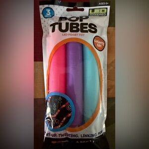 LED Pop Tubes Fidget Toy - Pink, Blue, Purple